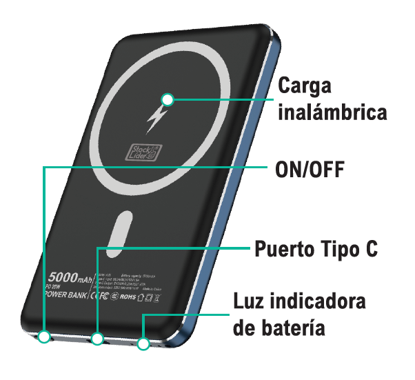 Powerbank inalámbrico 5k